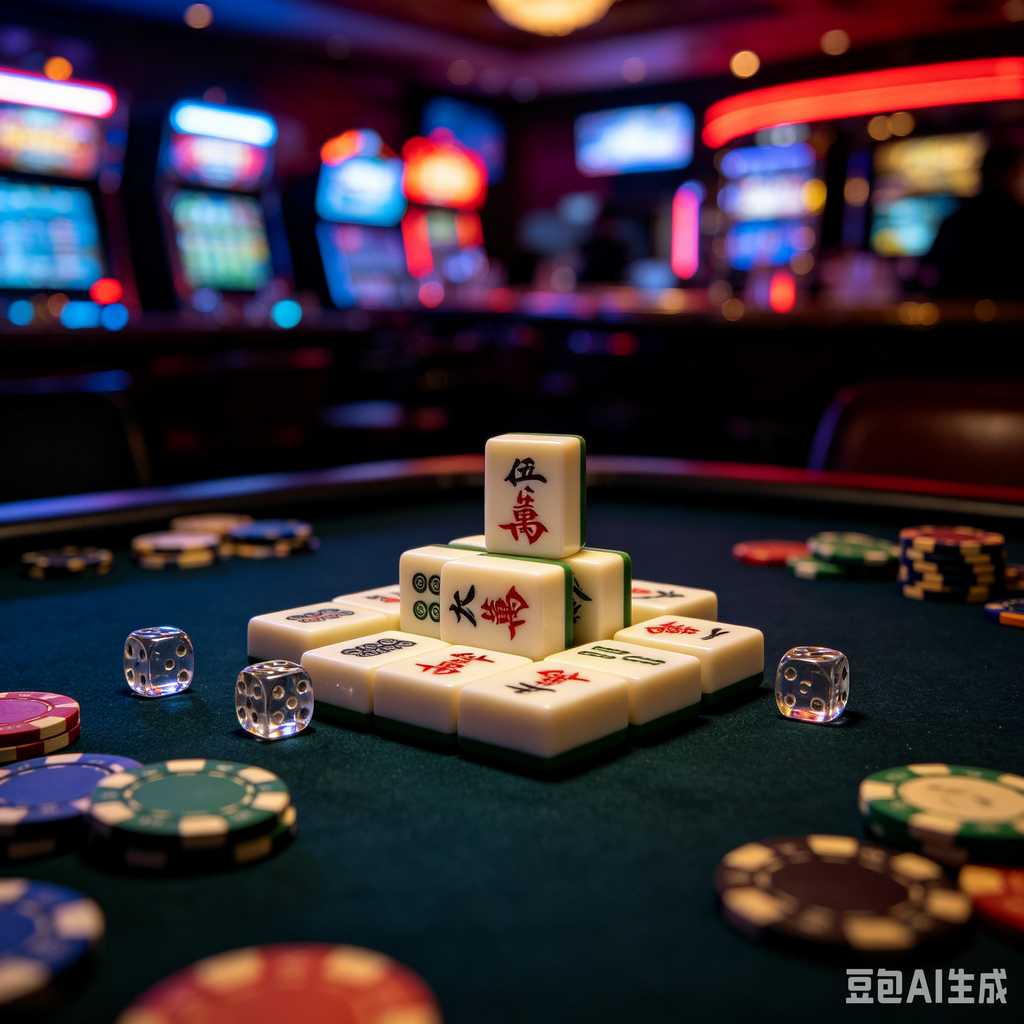 mahjong set with dice and chips