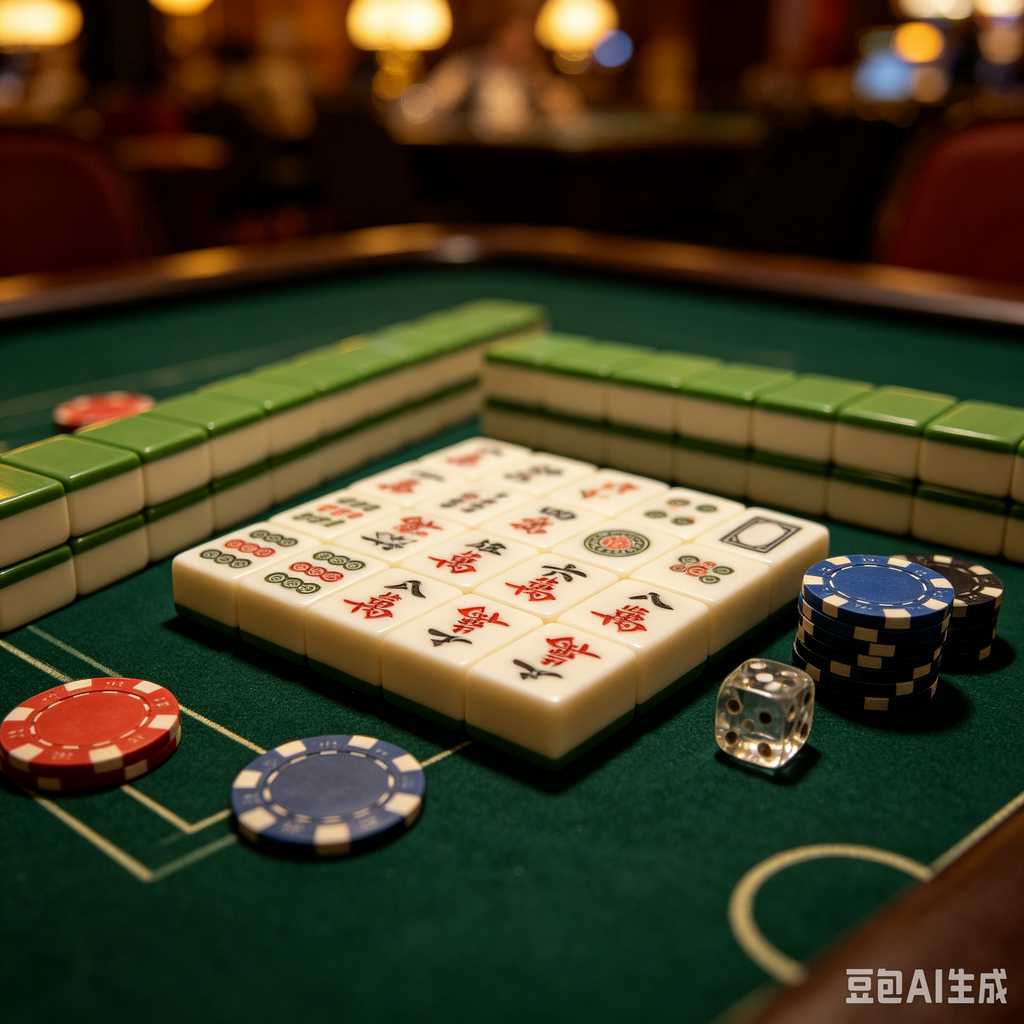 gradient green mahjong set